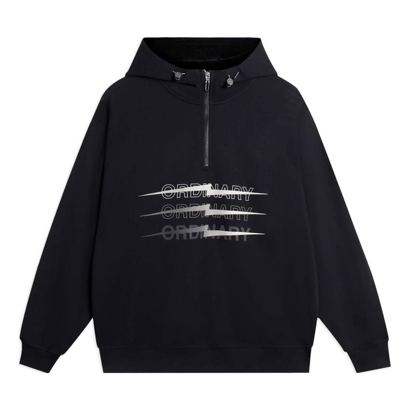 Huppari Li-Ning Wade Thunder Graphic Half Zip Hoodie Musta | AWDSC53-1