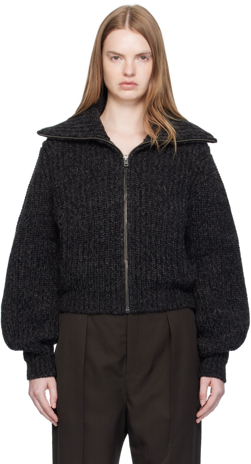 Villapaita LEMAIRE LEMAIRE Zipped Knit Cardigan Harmaa | OW1186 LK1029
