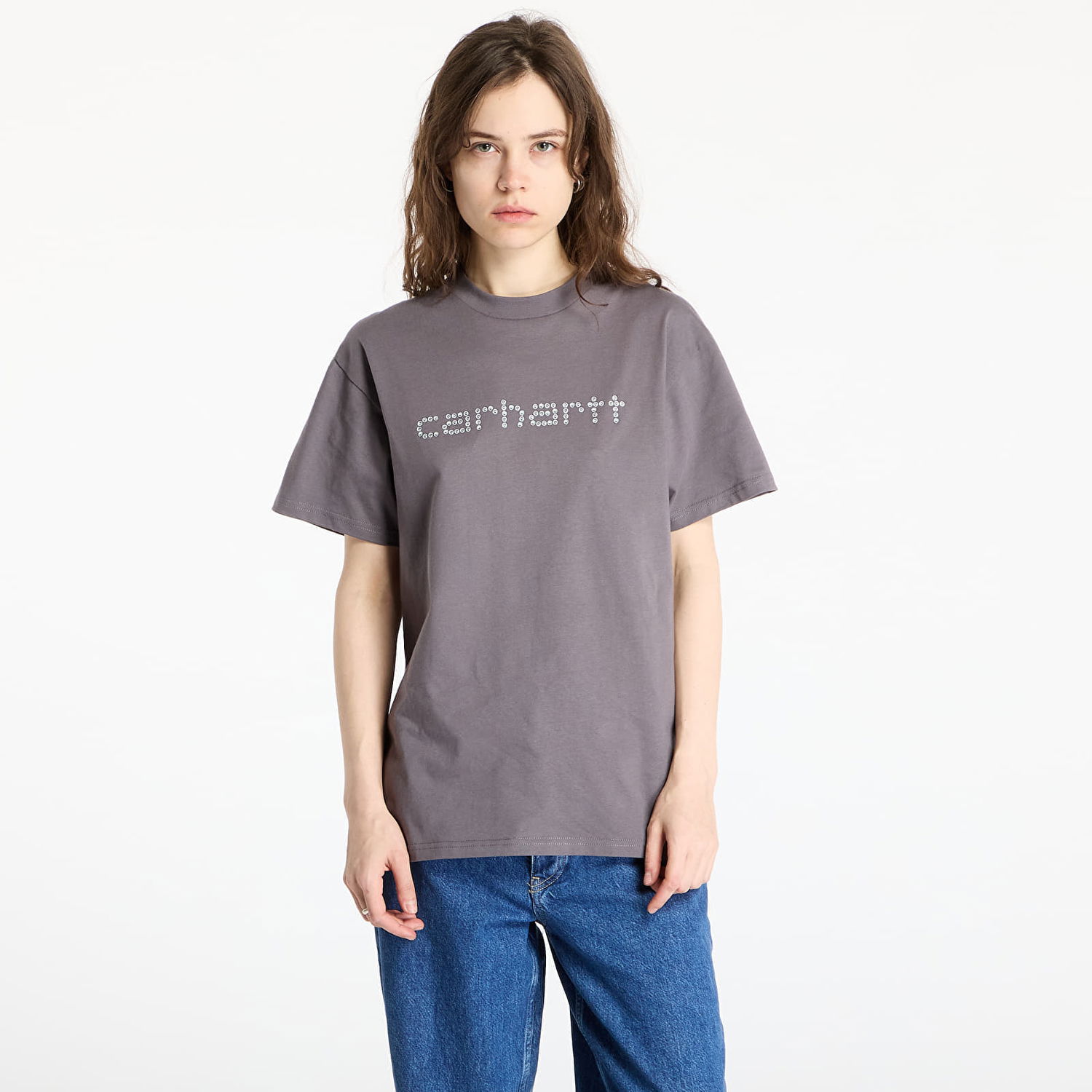 T-paita Carhartt WIP Carhartt WIP Rivet Script T-Shirt Harmaa | I034396.2LQXX, 0