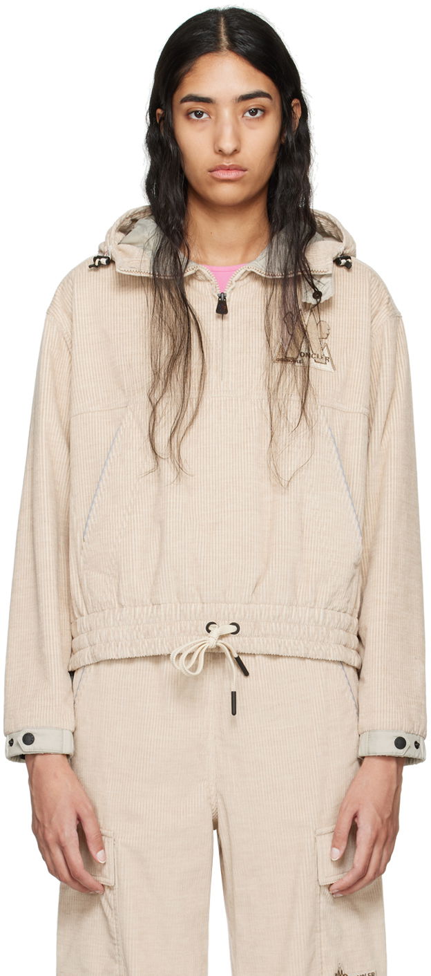 Takki Moncler Grenoble Beige Half-Zip Jacket Beige | J20982G00001597MN