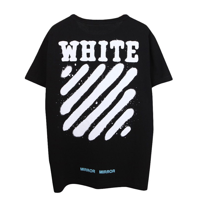 T-paita Off-White Diag Spray T-Shirt Print Short sleeve Musta | OMAA002G20JER0111001