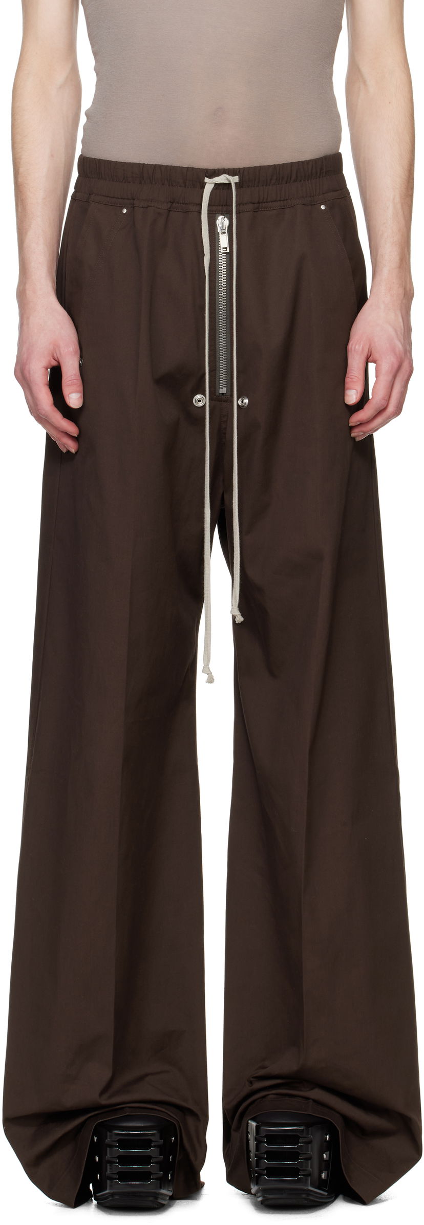 Housut Rick Owens Rick Owens Hollywood Wide Bela Trousers Ruskea | RU01E5366 TE