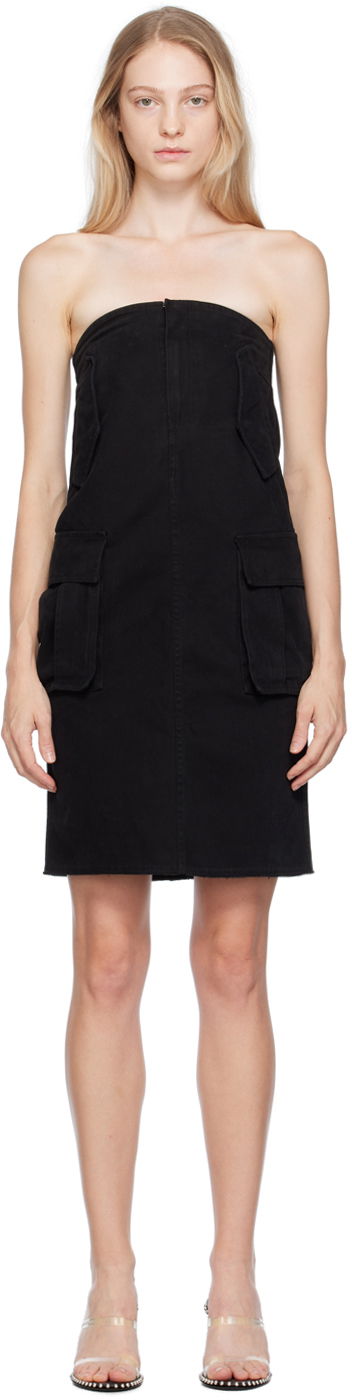 Mekko We11done Cargo Midi Dress Musta | WD-OP3-23-175-W-BK