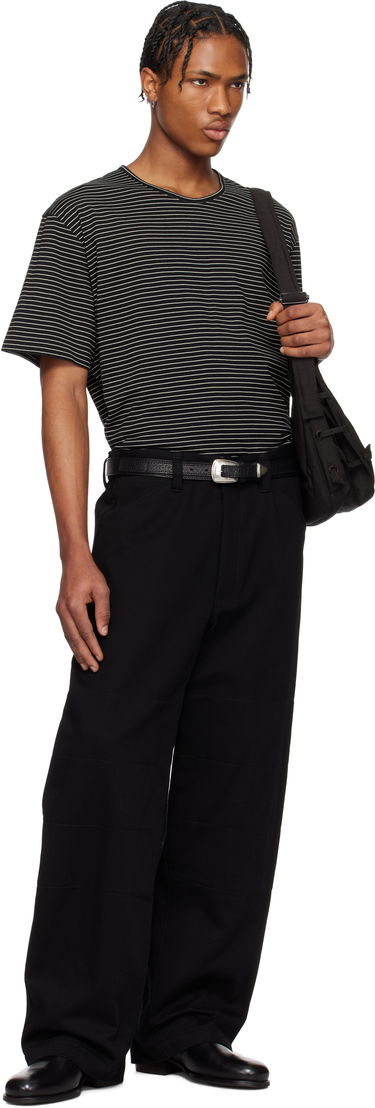 T-paita LEMAIRE LEMAIRE Striped Short Sleeve T-Shirt Musta | TO1385 LJ1033, 4
