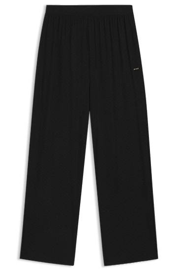 Pyjama BOSS Monogram-print pyjama bottoms with logo plate Musta | 50550711, 0