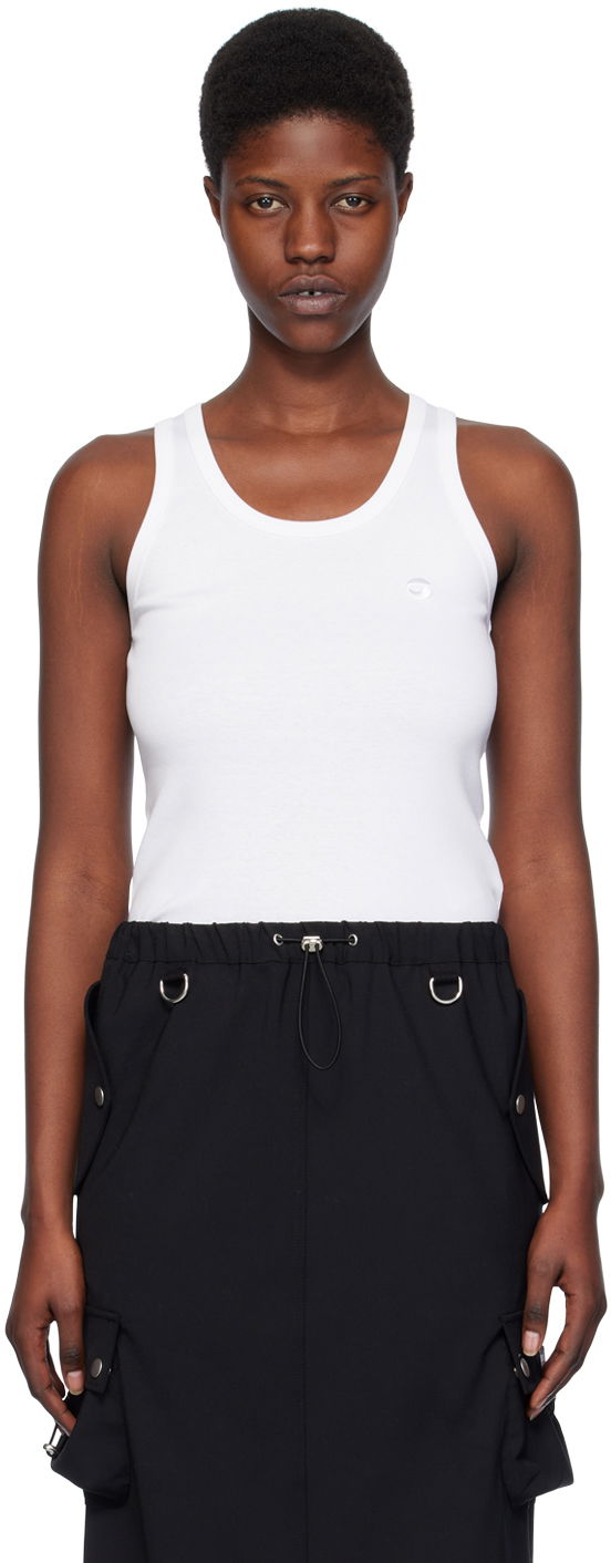 Tankkitoppi Coperni Coperni Embroidered Tank Top Valkoinen | COPJS12510