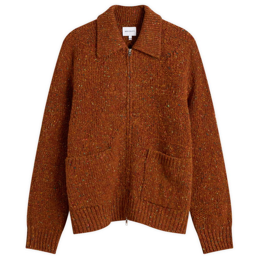 Takki NORSE PROJECTS Erik Donegal Diamond Knit Jacket Ruskea | N45-0630-4042