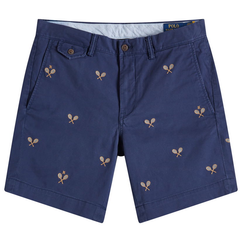 Shortsit Polo by Ralph Lauren Ralph Lauren Embroidered Racquet Shorts, Size 30" Tummansininen | 710963496001