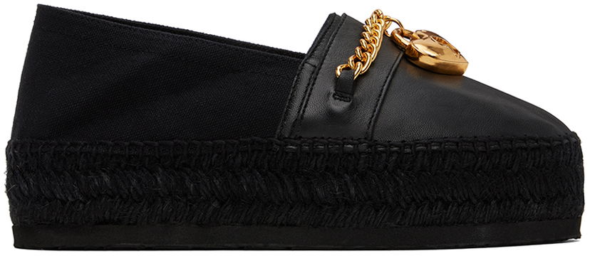 Asusteet Moschino Moschino Chains & Hearts Espadrilles Musta | MA10813G1I MF5 00A