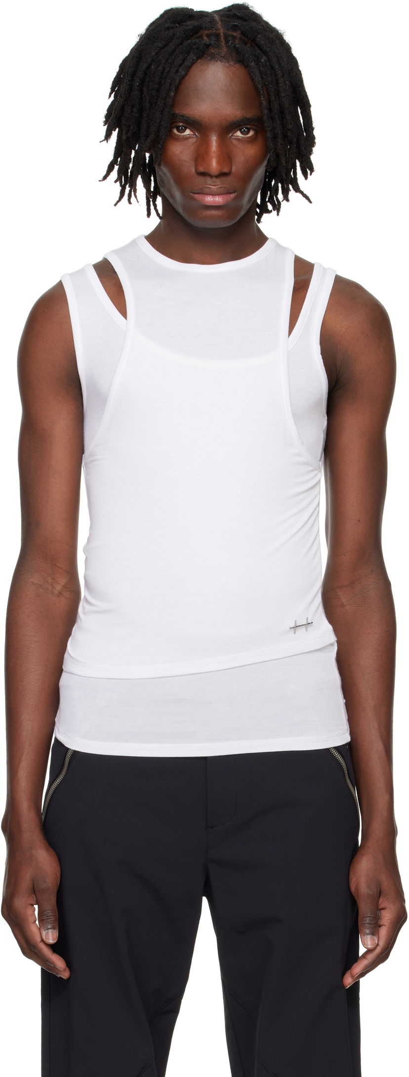 Tankkitoppi HELIOT EMIL Heliot Emil Eudaimonia Layered Tank Top Valkoinen | PRESS25_M_09_130_WHT02