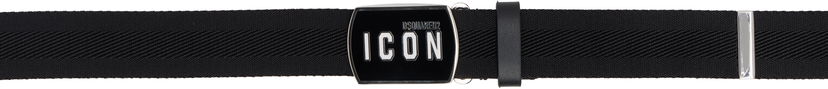 Vyöt DSQUARED2 Dsquared2 'Be Icon' Plaque Belt Musta | BEM0372_20200508_2124