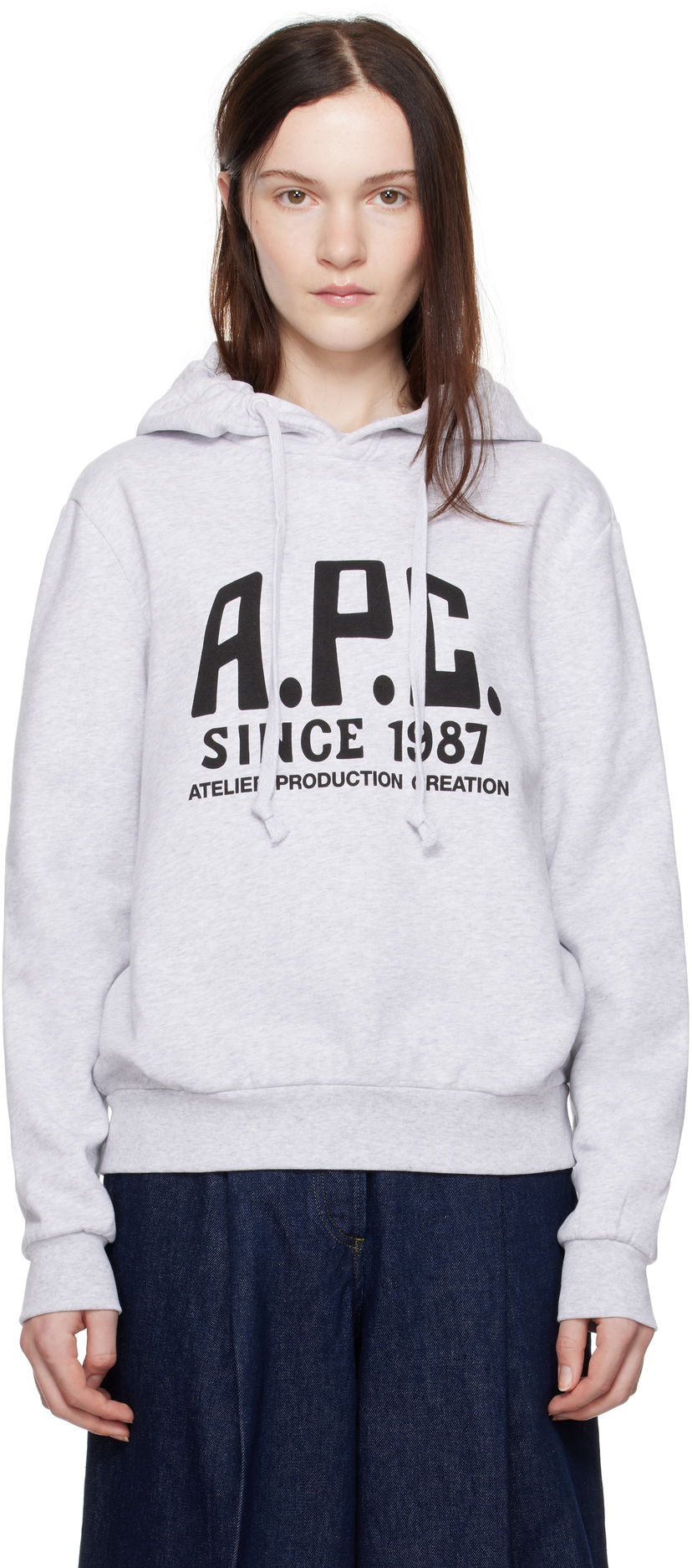 Huppari A.P.C. Print Label Hoodie Harmaa | COHBV-M27955