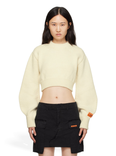 Villapaita HERON PRESTON Cropped Sweater Valkoinen | HWHE021F23KNI0010400