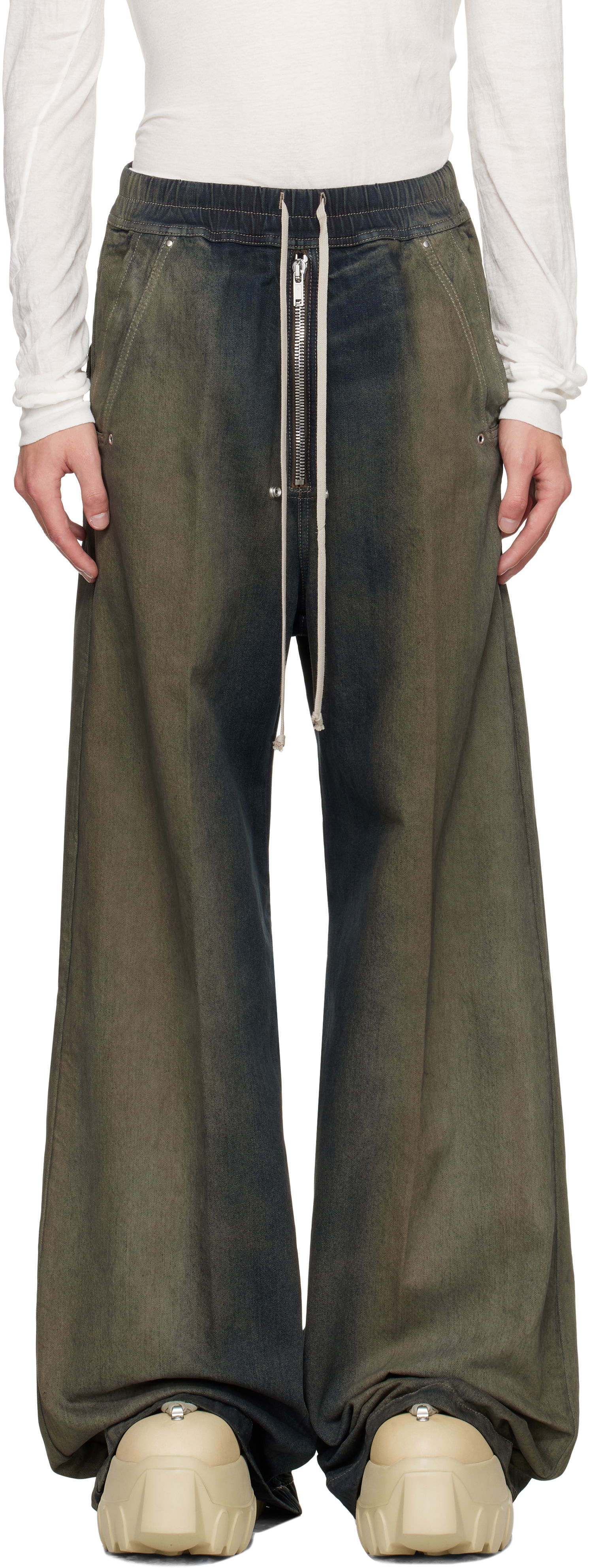 Jeans Rick Owens Rick Owens Wide Bela Jeans Vihreä | RU02E1366 DKDEG, 0