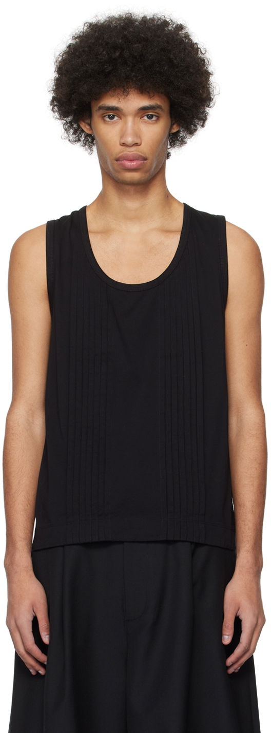 Tankkitoppi Simone Rocha Simone Rocha Double-Pleated Tank Top Musta | 5234 0553
