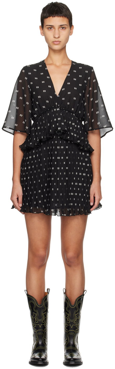 Mekko GANNI Pleated Minidress Musta | F8832
