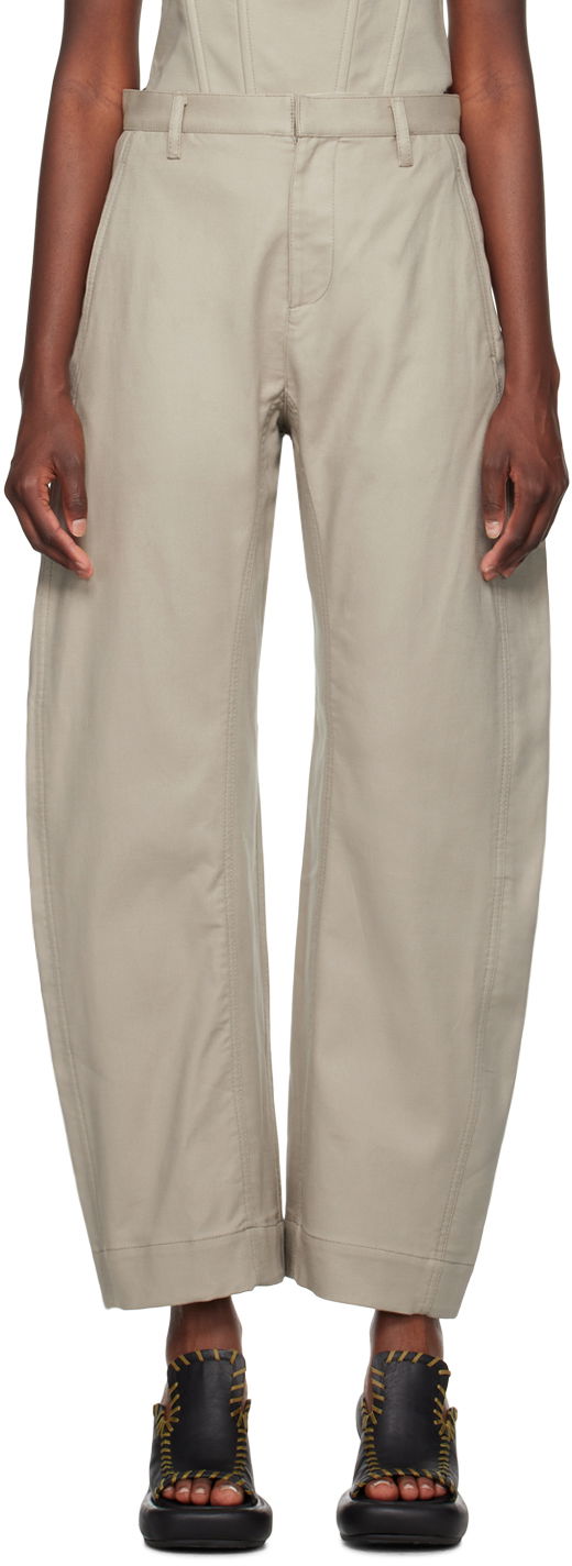 Housut Dion Lee Arch Trousers Beige | C2162F23