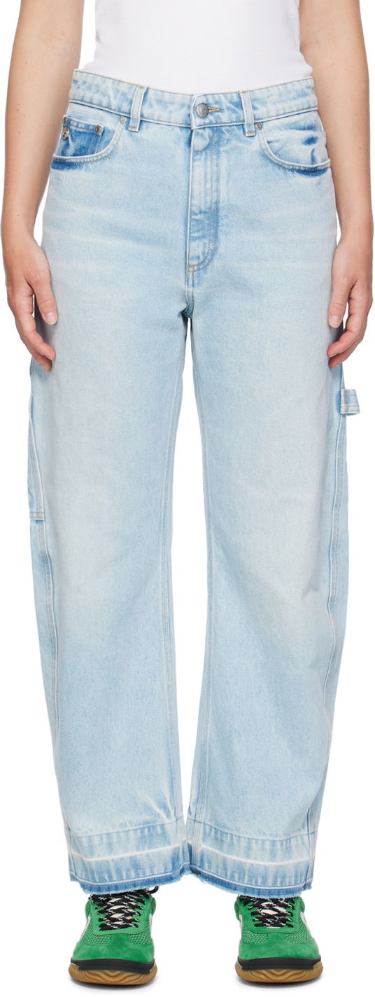 Jeans Stella McCartney Stella McCartney Wide-Leg Mid-Rise Jeans Sininen | 6D02433SPH62