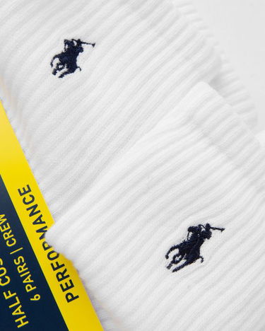 Sukat Polo by Ralph Lauren 6-Pack Half Cushioned Performance Crew Socks Valkoinen | 449943676001, 1