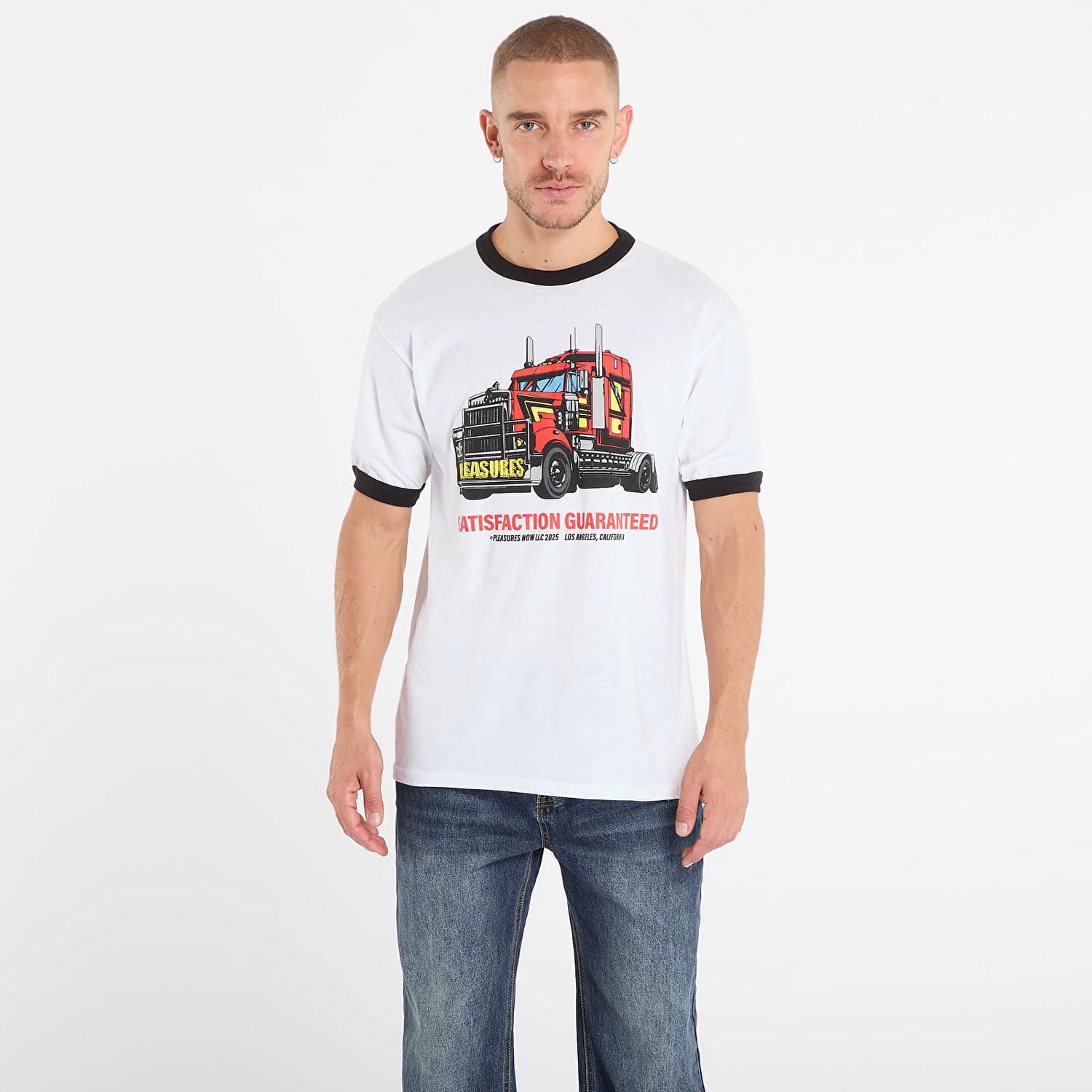 T-paita Pleasures PLEASURES Big Load Ringer T-Shirt Valkoinen | P25F068-WHITE, 0