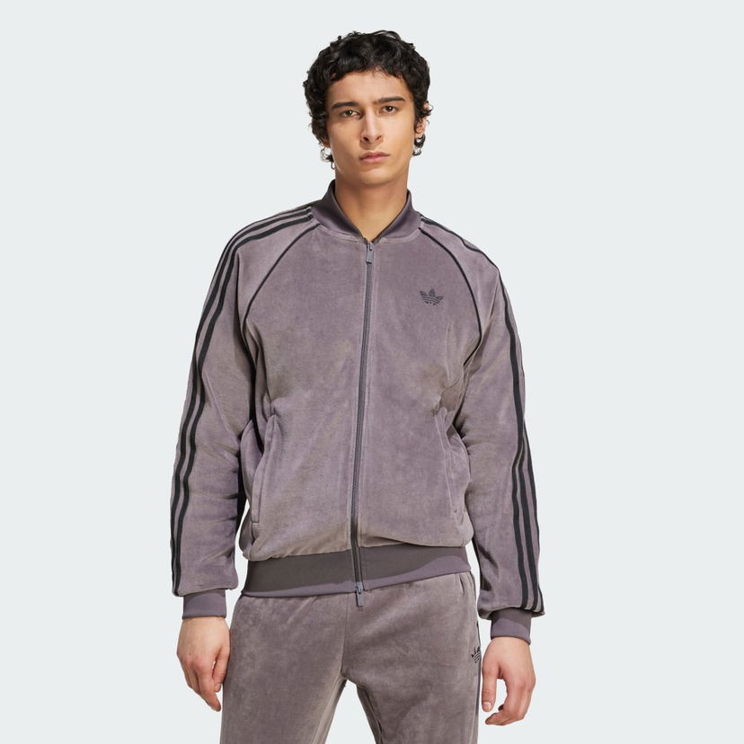 Verryttelypuku adidas Performance Adicolor SST Velour Track Jacket Violetti | JX1562