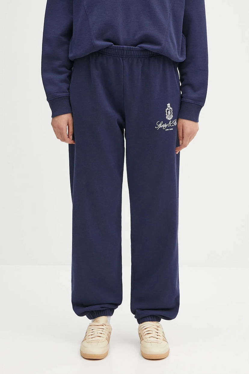 Verryttelyhousut Sporty & Rich Sporty & Rich Vendome Embroidered Appliqué Sweatpants Tummansininen | PA036606231BL106