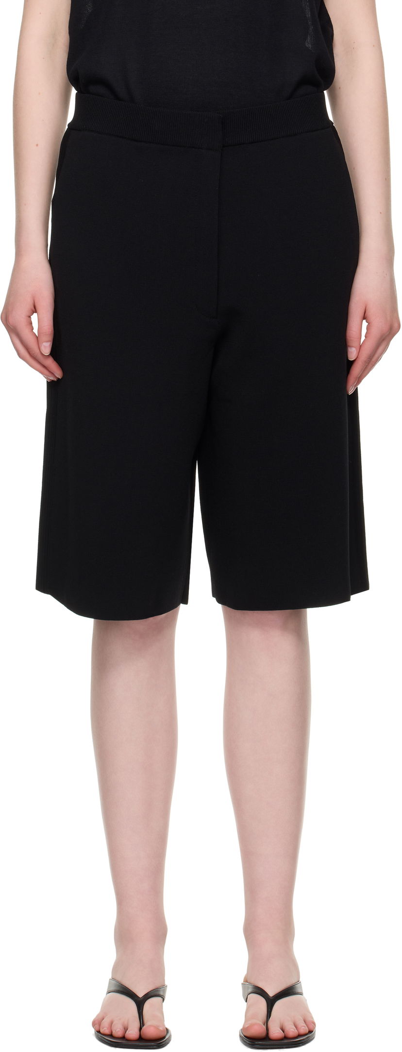 Shortsit TOTEME TOTEME Knit Shorts Musta | 253-WRB0305-YA0187