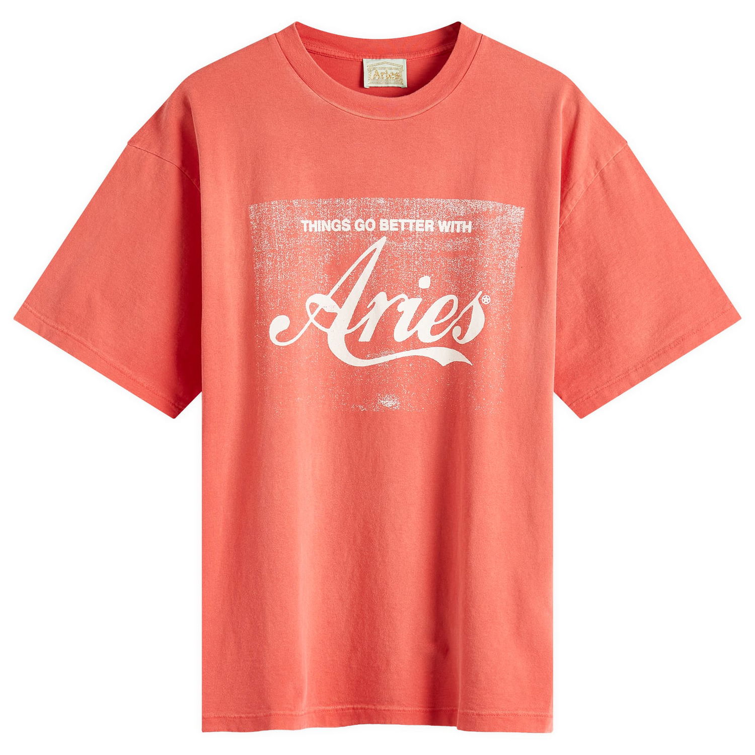 T-paita Aries Aries Sunbleached Cola T-Shirt, Size Large Punainen | AR62622-RED, 1
