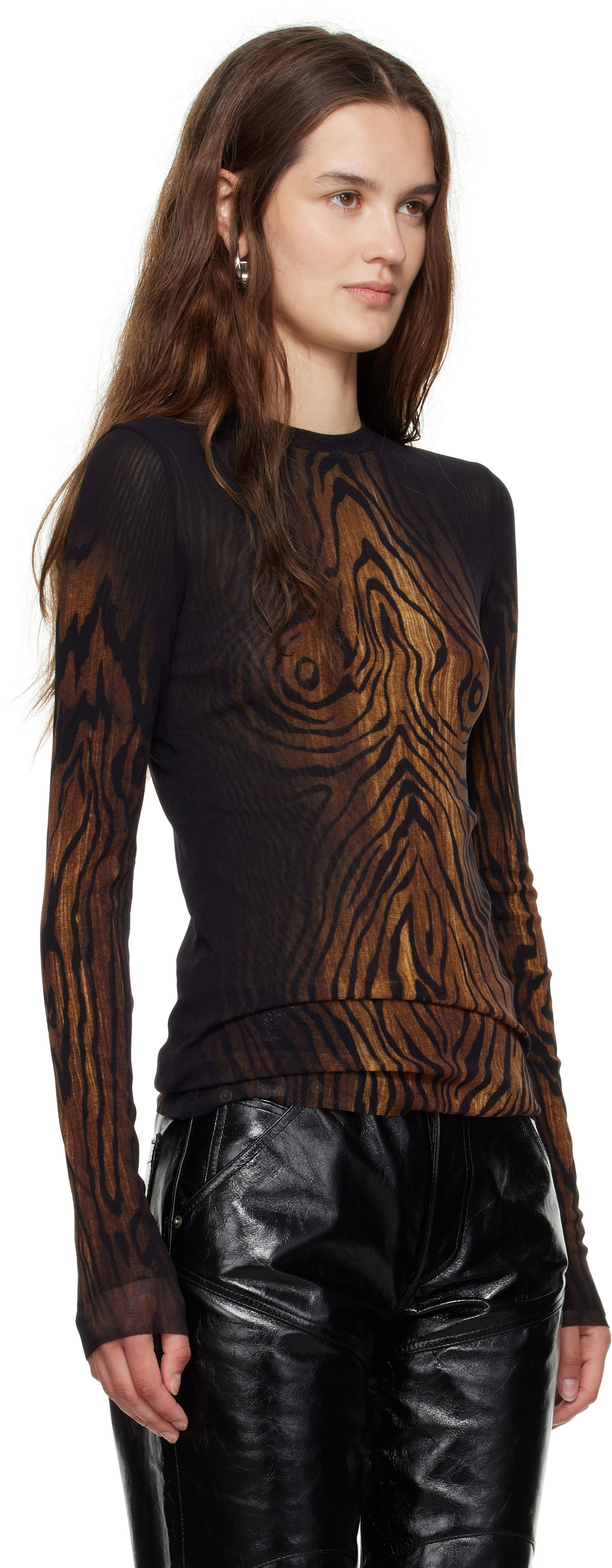 T-paita Jean Paul Gaultier Jean Paul Gaultier 'The Wood' Long Sleeve Ruskea | 25/03-W-TO335-M002P-0060, 1