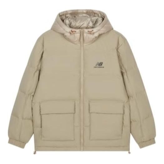 Parka New Balance Warm Hooded Down Jacket Beige | AMJ24358-TWD