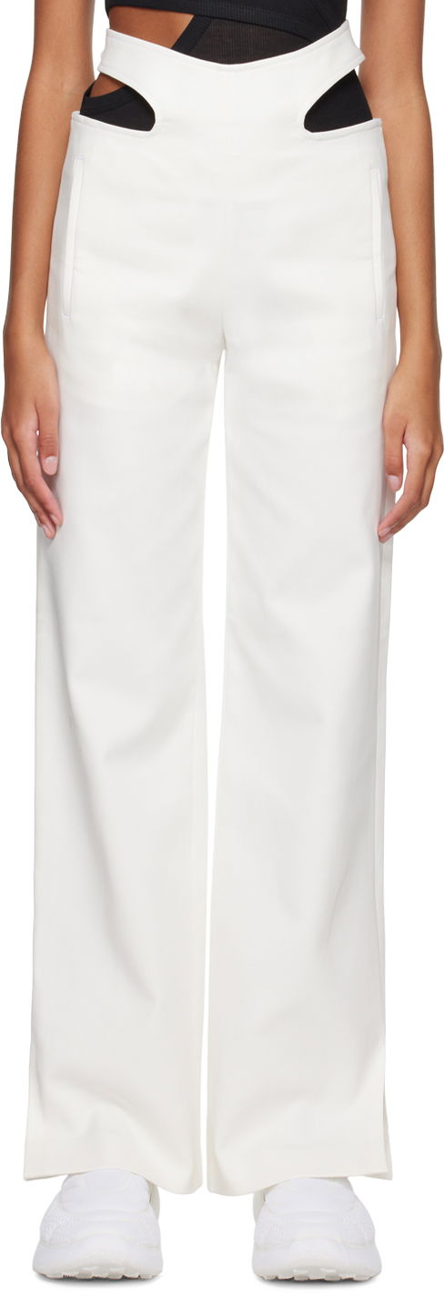 Housut Dion Lee Dion Lee Y-Front Buckle Trousers Valkoinen | C2099R23