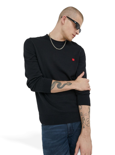 Villapaita BOSS Cotton Sweater Musta | 50475083