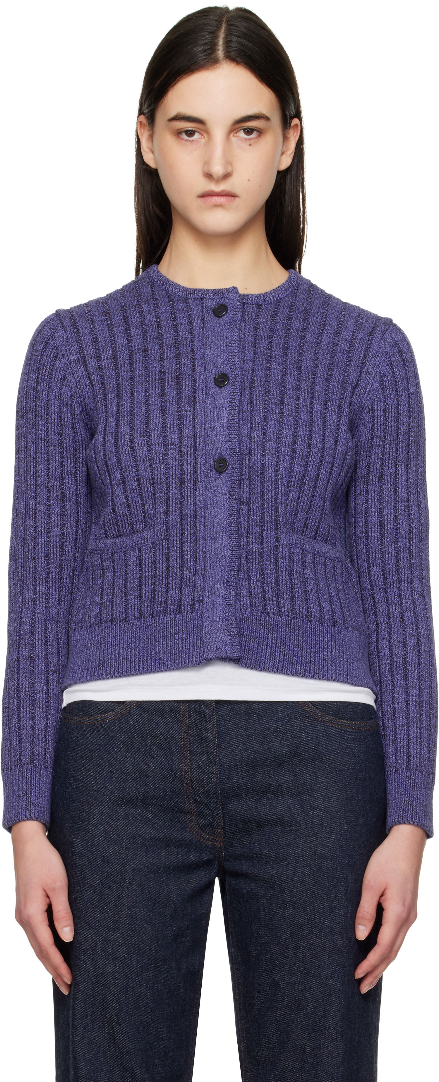 Villapaita JW Anderson JW Anderson Cropped Buttoned Cardigan Violetti | KW1356-YN0410, 0
