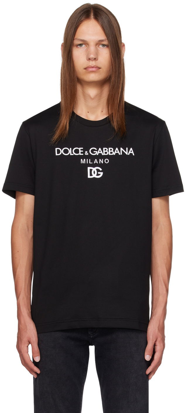 T-paita Dolce & Gabbana Black 'D&G' T-Shirt Musta | G8PD7ZG7B9X