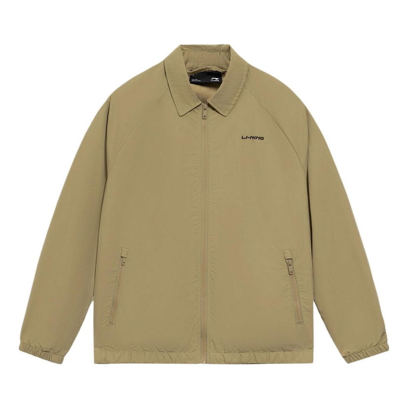 Bomber-takki Li-Ning Men's Lightweight Zip Up Jacket Beige | AJDS853-3