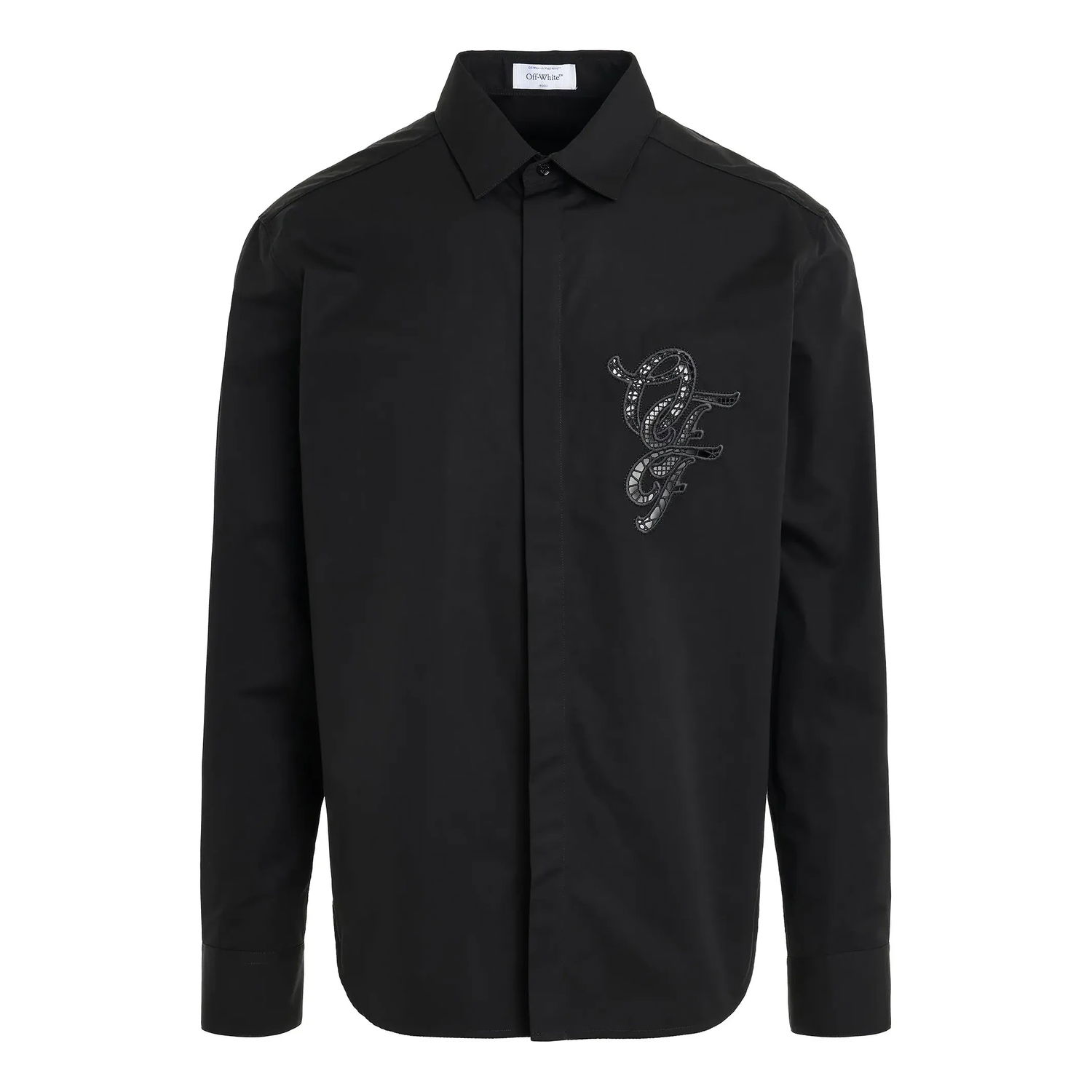 Paita Off-White Nature Lover Heavy Cotton Shirt Musta | OMGE040S24FAB0041010, 0