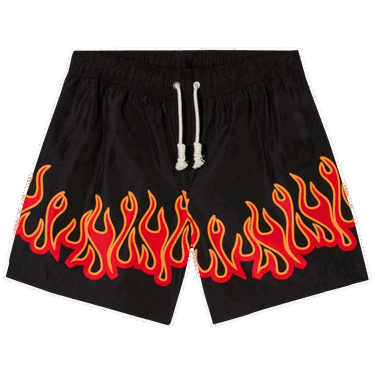 Uimapuvut Palm Angels Burning Flames Print Swim Short Musta | PMFA011F22FAB0011025, 0