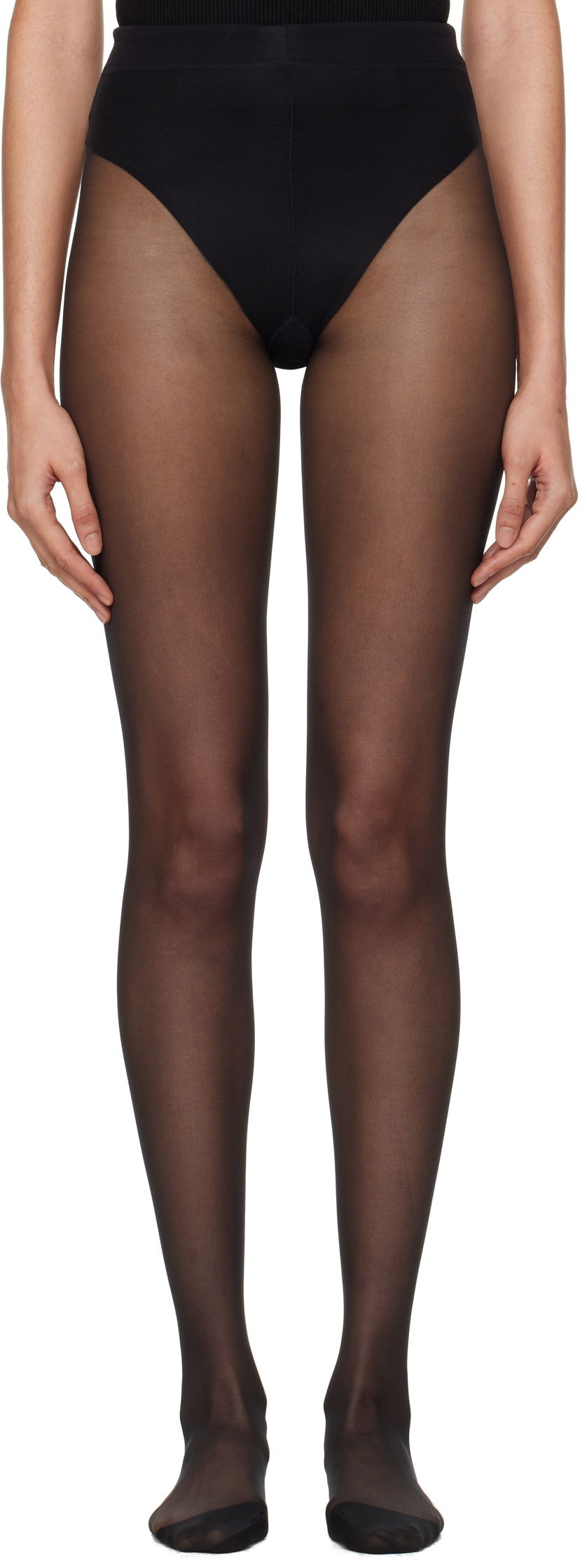 Sukat Dolce & Gabbana Sheer Tights With Logo Musta | O4A33T ON02S