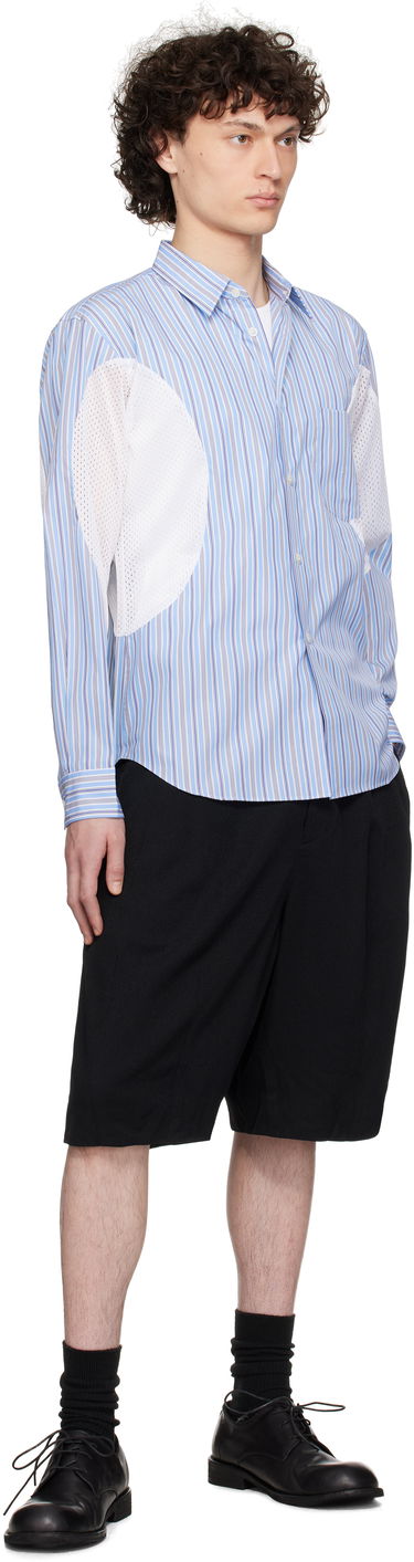 Paita Comme des Garçons Broad Stripe x Polyester Mesh Shirt Sininen | DO-B025-051, 3