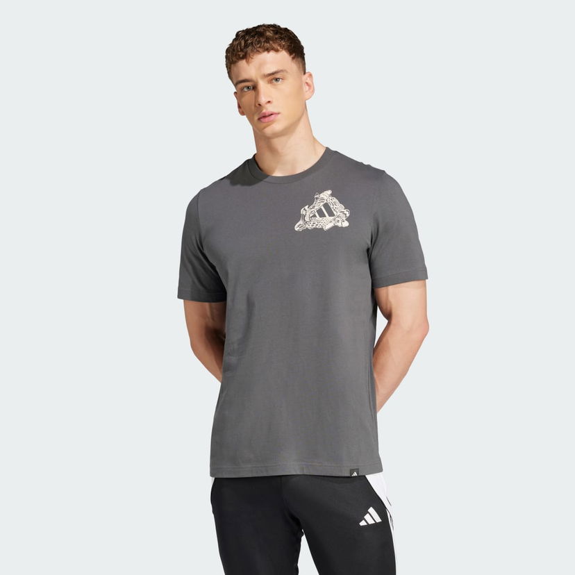 T-paita adidas Performance Football Kicks Graphic Tee Harmaa | JD8211