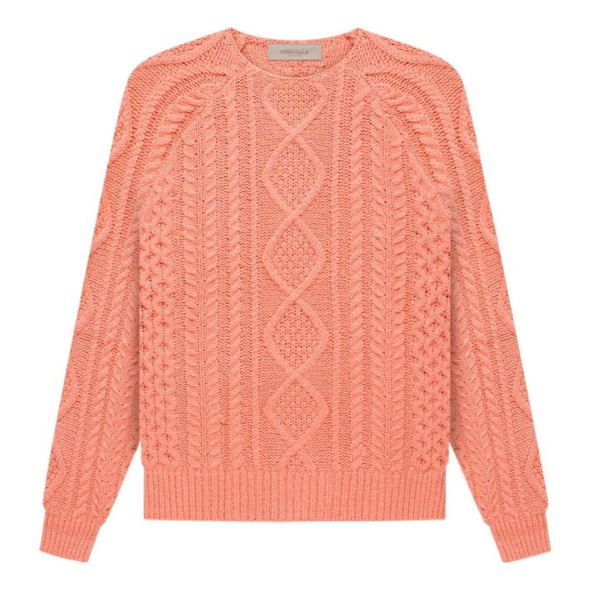 Villapaita Fear of God Essentials FW22 Cable Knit Sweater Oranssi | FOG-FW22-019