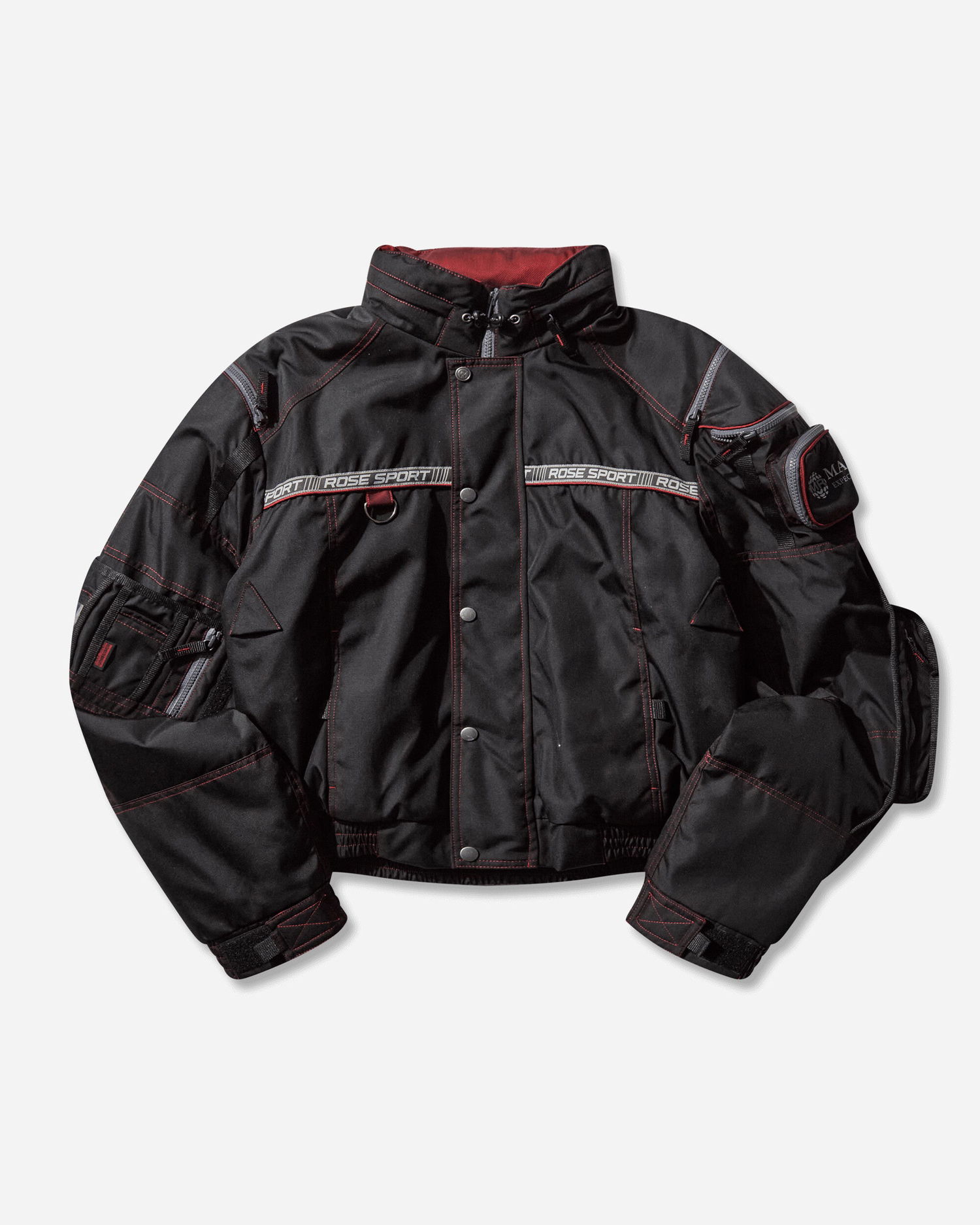 Bomber-takki Martine Rose ROSE SPORT Utility Jacket with Red Stitching Musta | 750WO15035, 0