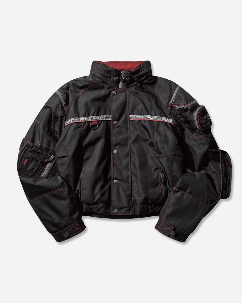 Bomber-takki Martine Rose ROSE SPORT Utility Jacket with Red Stitching Musta | 750WO15035