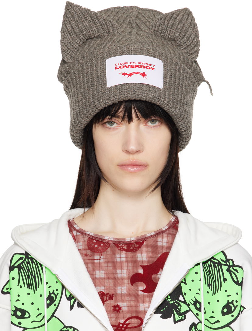 Pipo Charles Jeffrey Loverboy Charles Jeffrey LOVERBOY Chunky Knit Ears Beanie Harmaa | 32130903