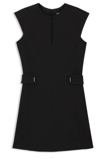Mekko BOSS Belted Shift Dress Musta | 50543277