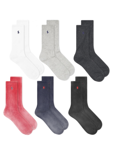 Sukat Polo by Ralph Lauren Cotton Crew Sock - 6 Pack Monivärinen | 449824809003