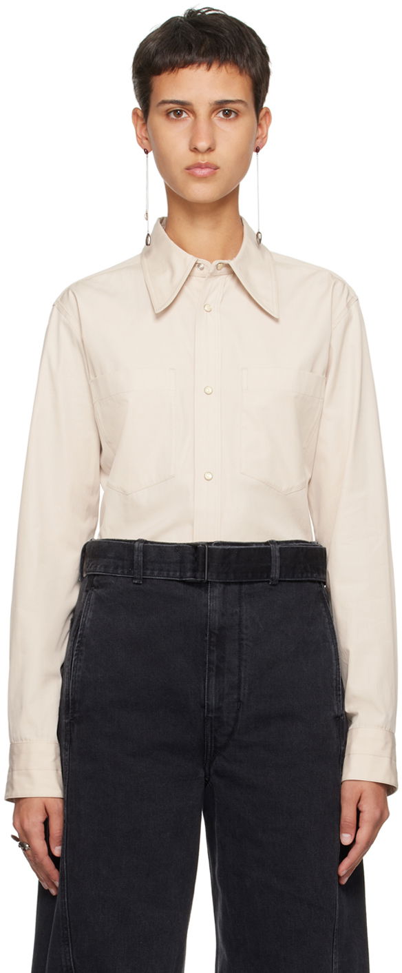 Paita LEMAIRE Pointed Collar Shirt Beige | SH1053 LF1106