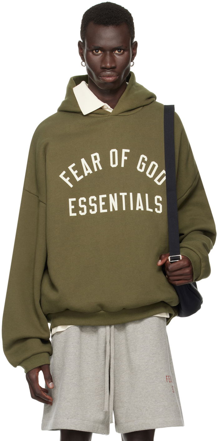 Huppari Fear of God Essentials Logo Printed Hoodie Vihreä | 192BT246255F