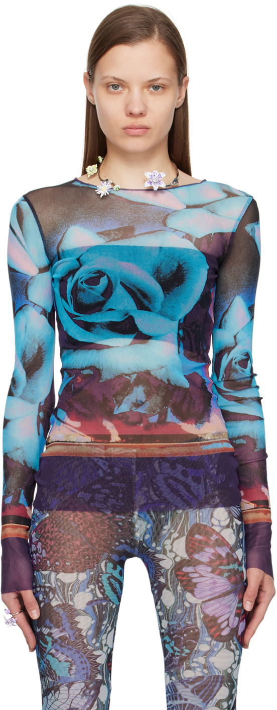 T-paita Jean Paul Gaultier Roses Print Long Sleeve T-Shirt Monivärinen | 24/25-U-TO132-T547-275020