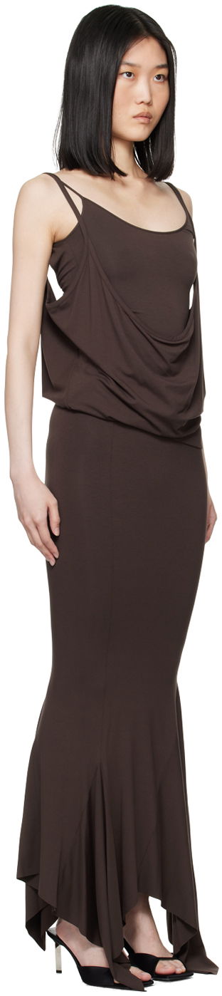 Mekko The Attico Attico Layered Midi Dress Ruskea | 247WCM121 J045, 1